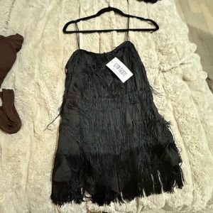 Riot Black Fringe Romper - 12th Tribe